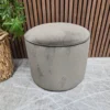 bossonova round footstool in taupe velvet