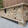 front right side photo showing the carving detail to the wood