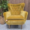 ernest buttoned armchair in nerfetti cotton velvet
