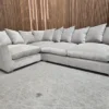 floyd left hand facing sectional corner sofa in silver fabric