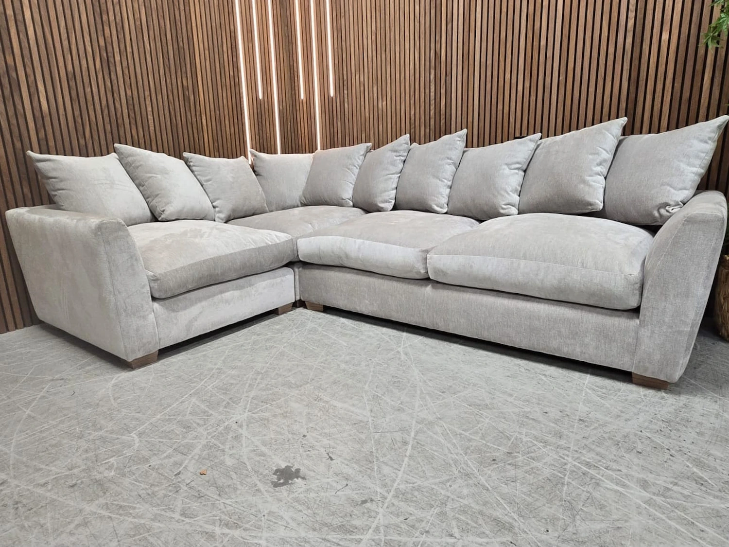 floyd left hand facing sectional corner sofa in silver fabric