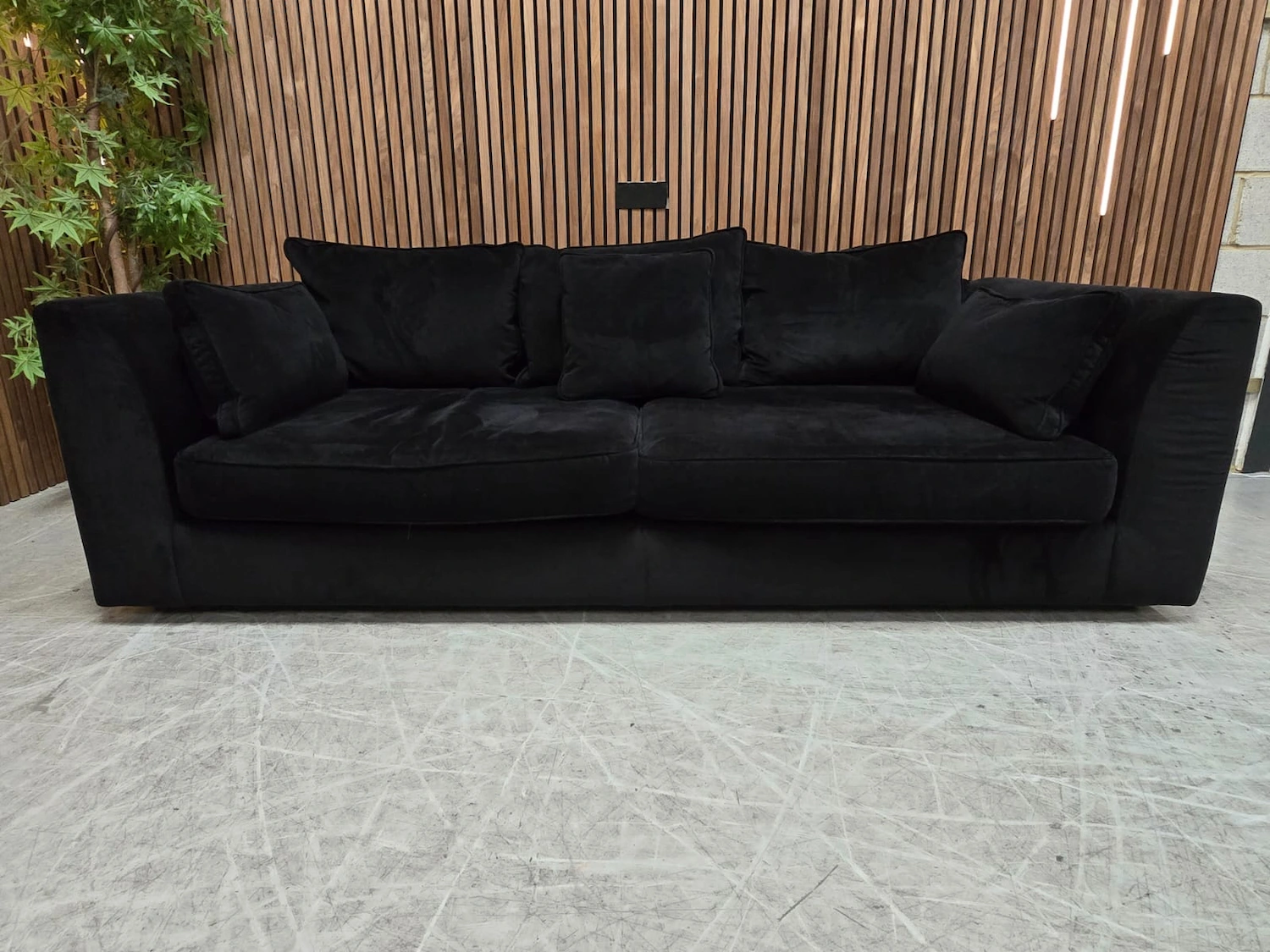 barker and stonehouse harrington 3 seater sofa in black velvet