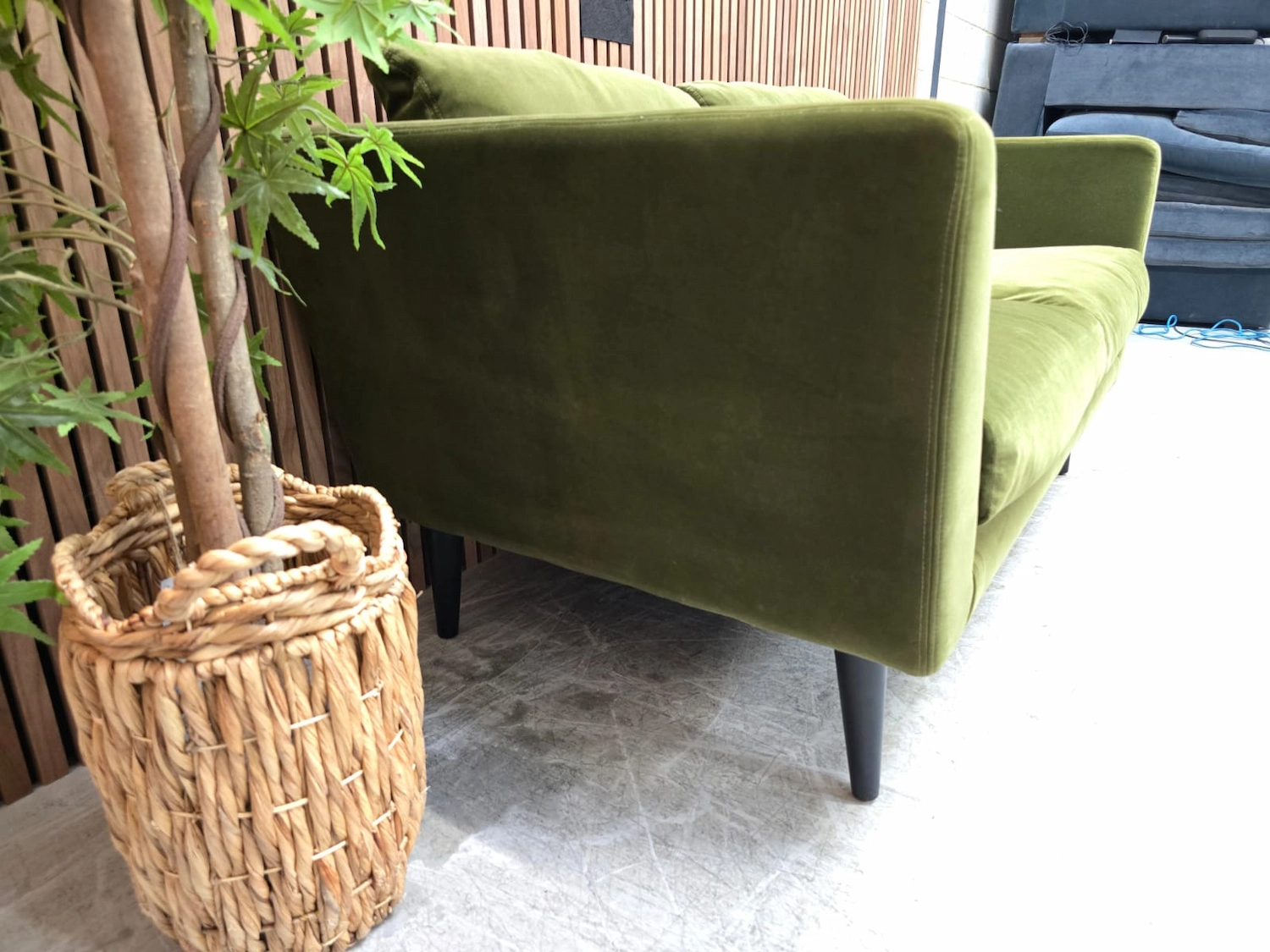 left side photo of the arm on the holly sofa