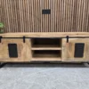 industrial 2 door tv stand industrial mango wood & iron 2 door tv stand