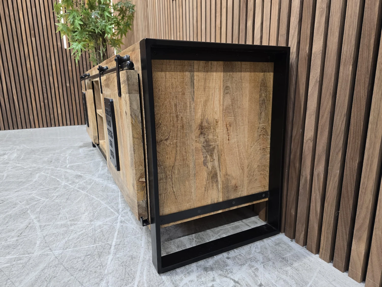 industrial 2 door tv stand 4