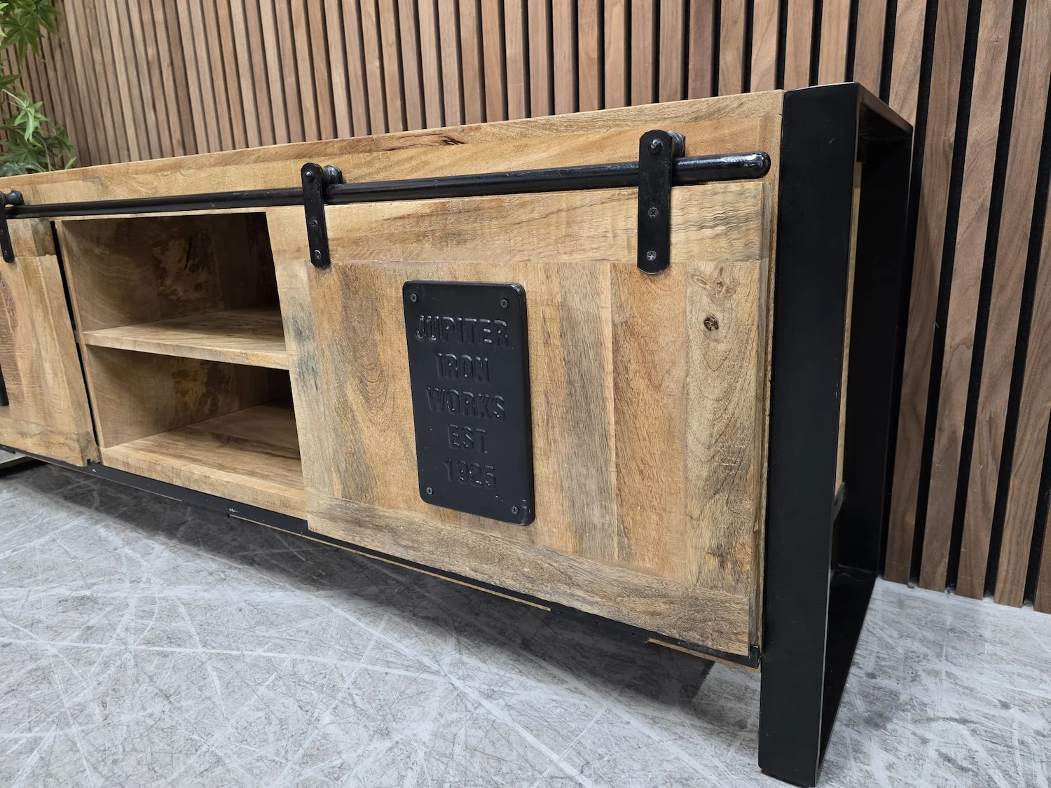 industrial 2 door tv stand 5