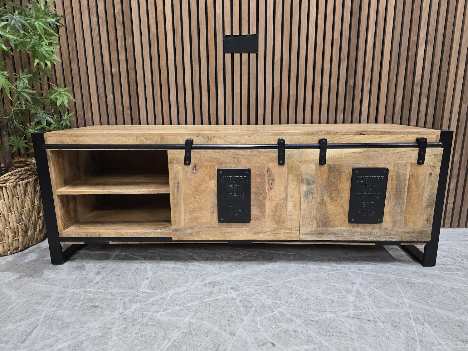 industrial 2 door tv stand 8