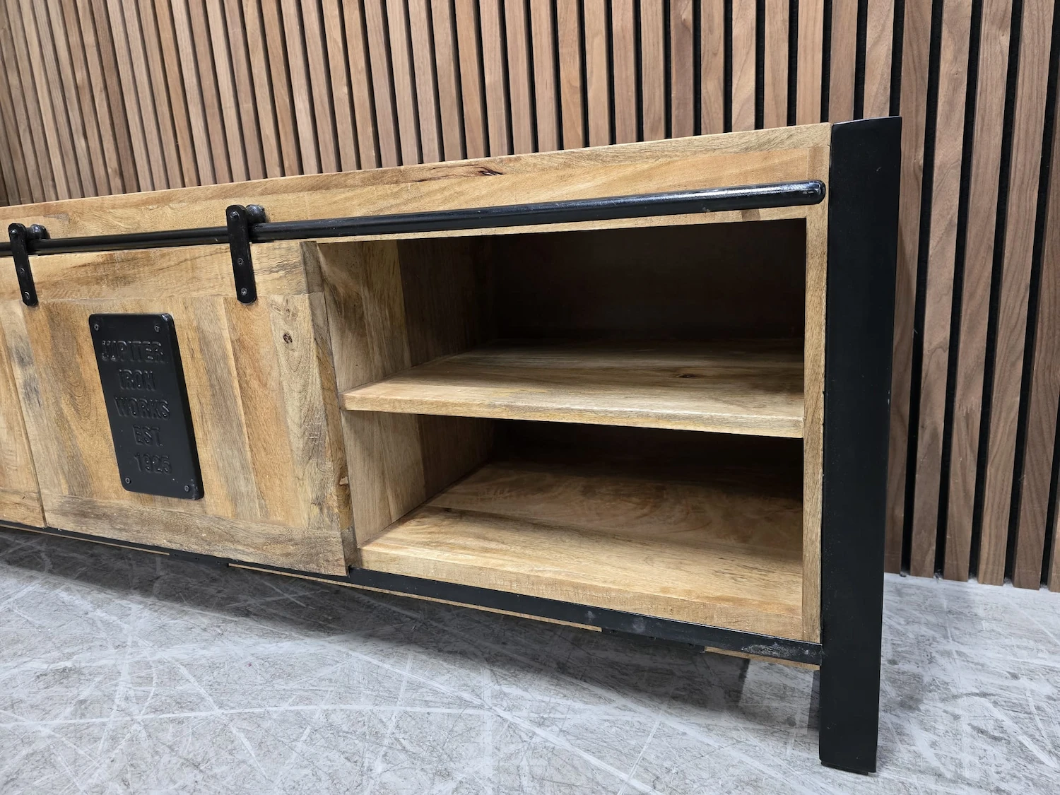 industrial 2 door tv stand 9