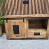 Industrial rustic one drawer sliding door tv stand