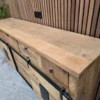 photo of the wooden top on the sideboard