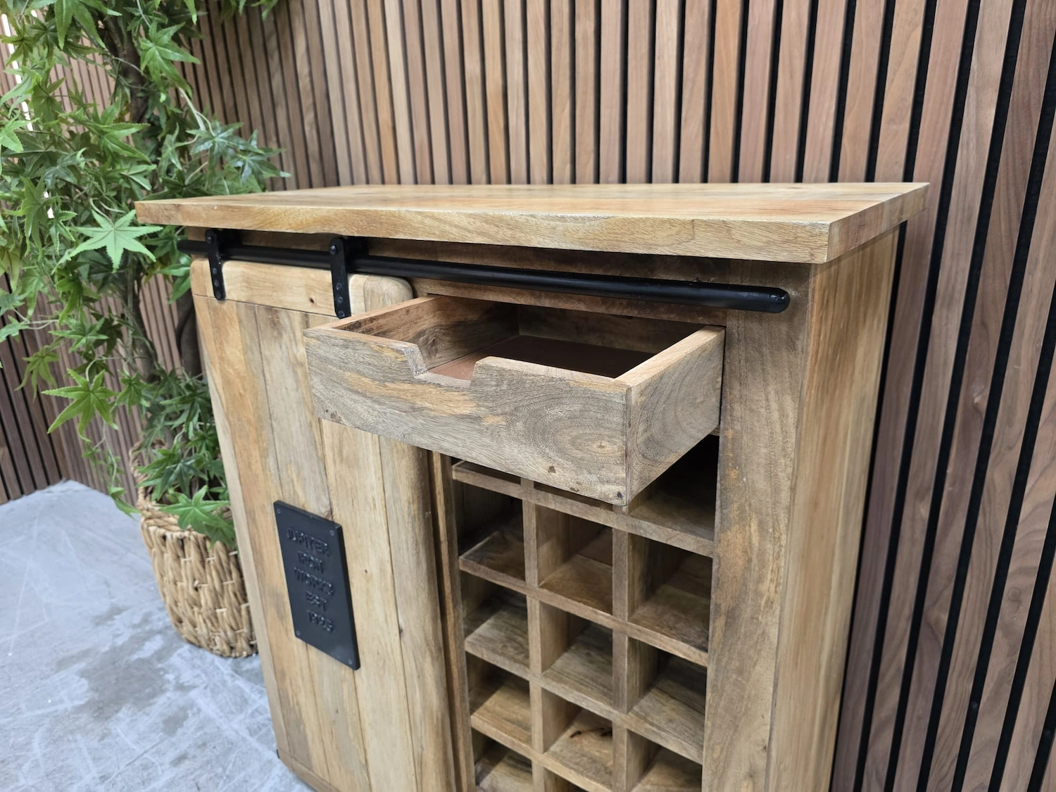 photo of the drawer open inside the cabinet