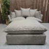 malibu 2.5 seater sofa and footstool in greige florence texture