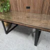 noir railway sleeper table 3 furniture village noir 180cm railway sleeper dining table with Glass top
