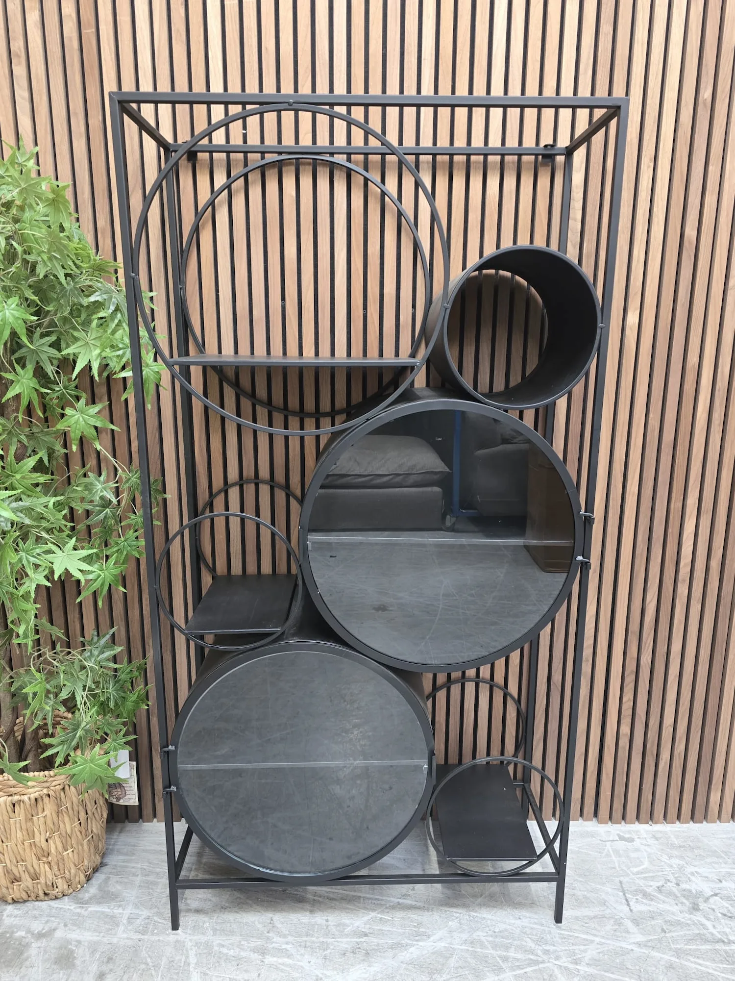 retro metal and glass display unit