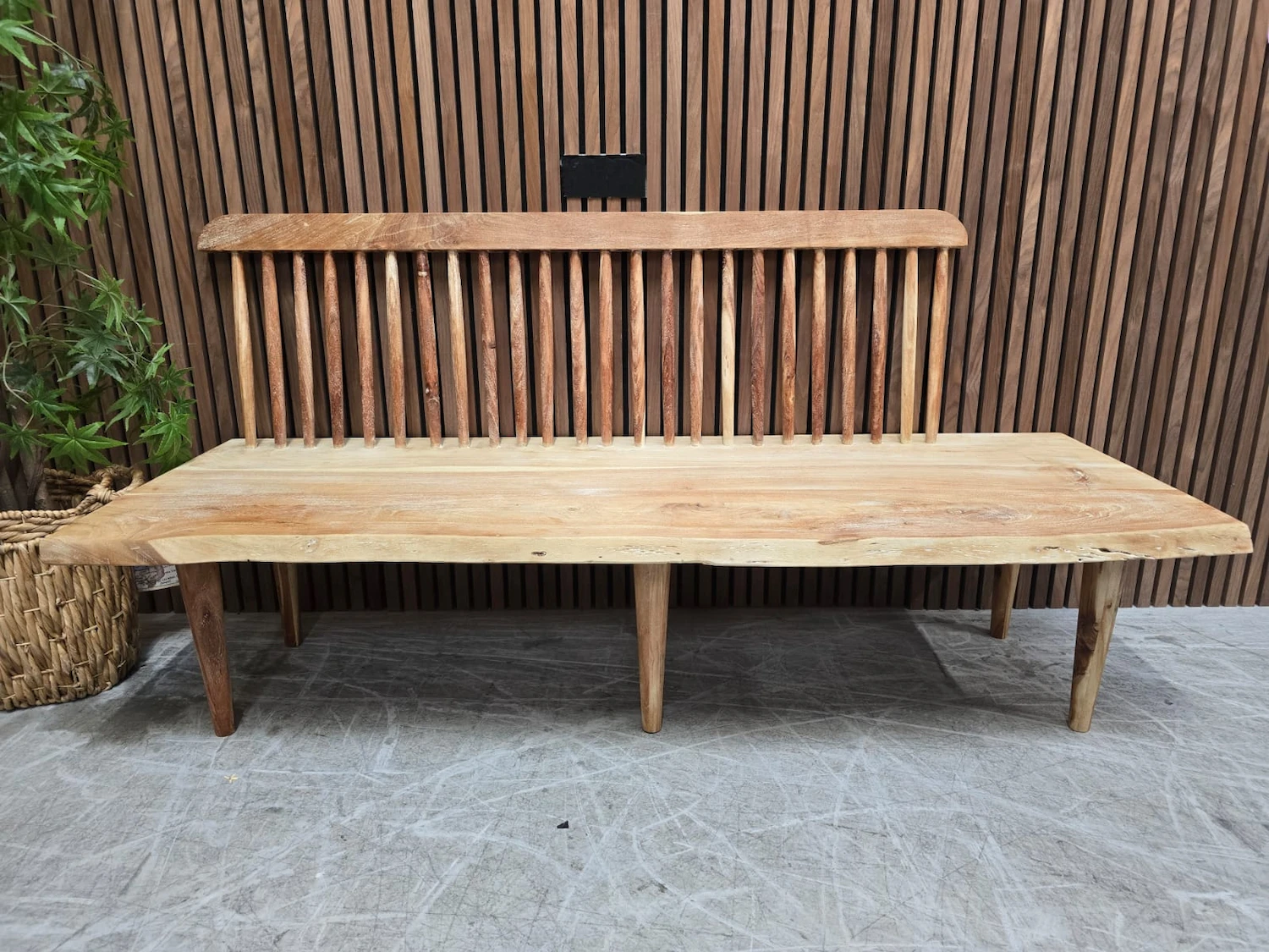 rustic scandic live edge bench