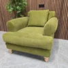 right side photo of the teddy armchair in norfolk cotton