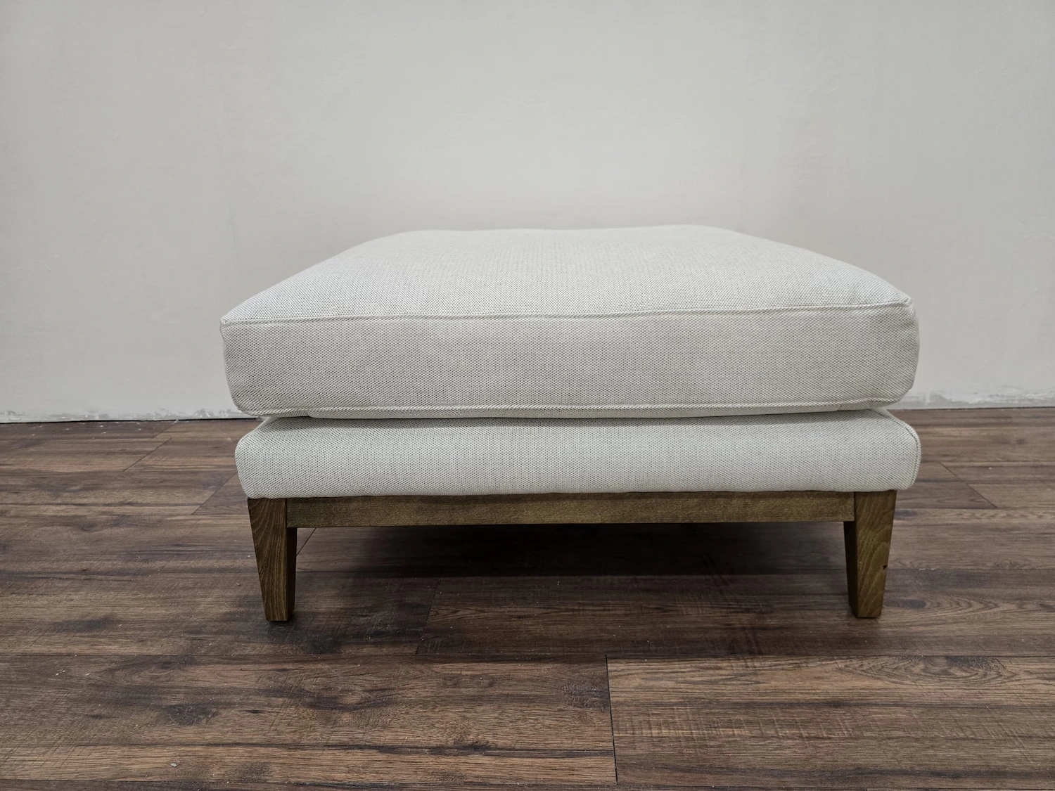 Costello large square footstool in pumice house basket weave