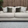 Dumpling Button back 3 seater sofa in natural fabric