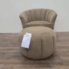 Sofa.com Harper Art Deco Armchair & Footstool In Cinnamon Aquaclean Clever Canvas