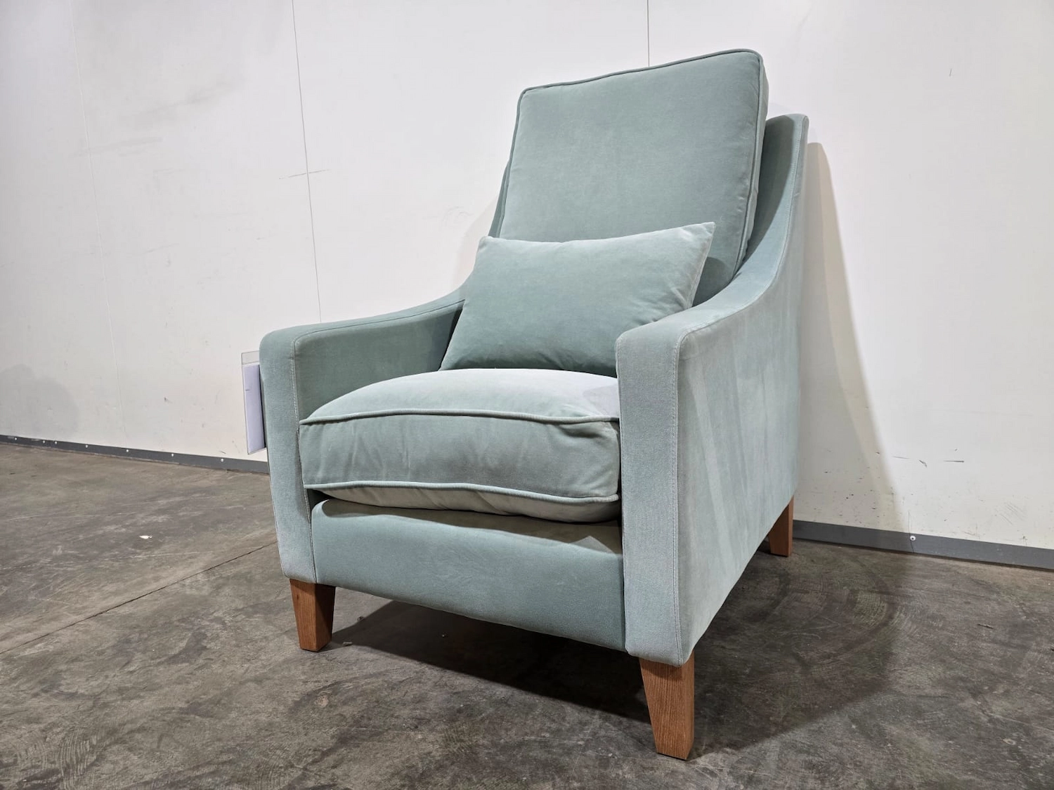 Iggy High back armchair in sage smart Velvet 2