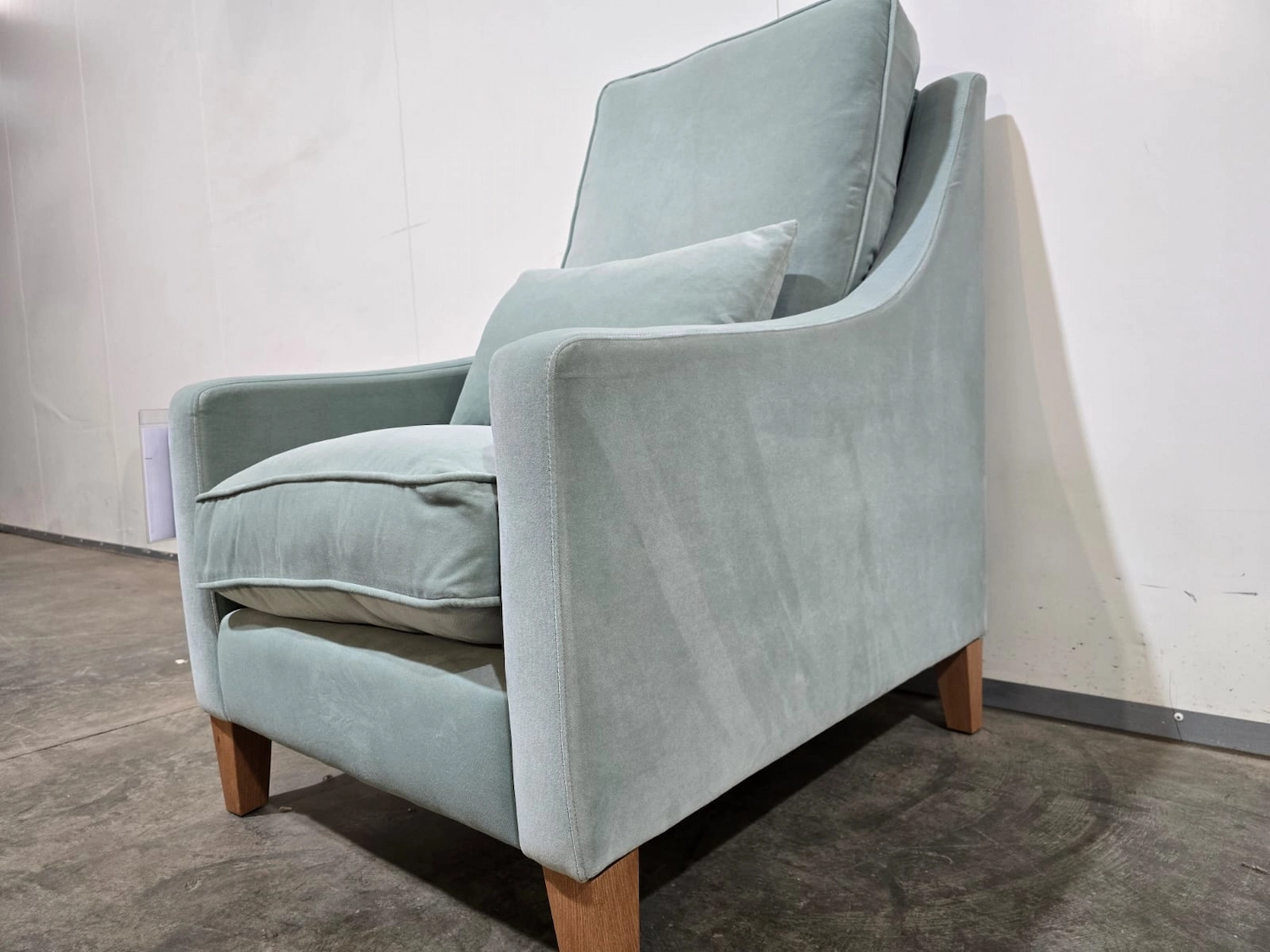 Iggy High back armchair in sage smart Velvet 4
