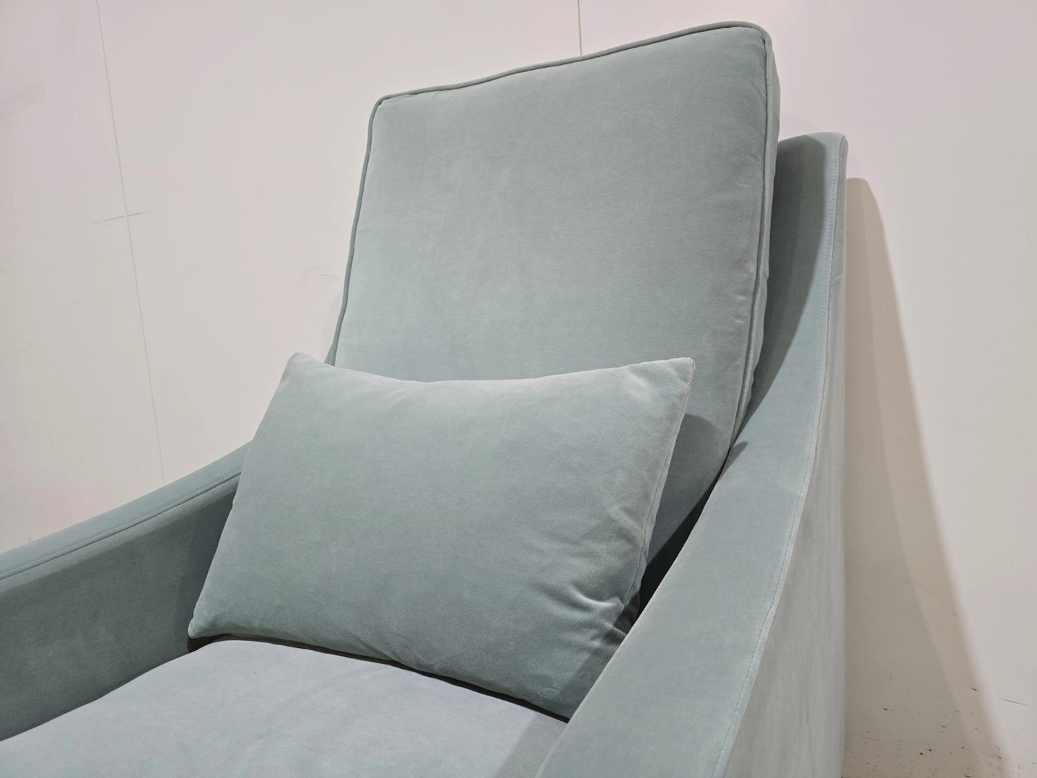 Iggy High back armchair in sage smart Velvet 5