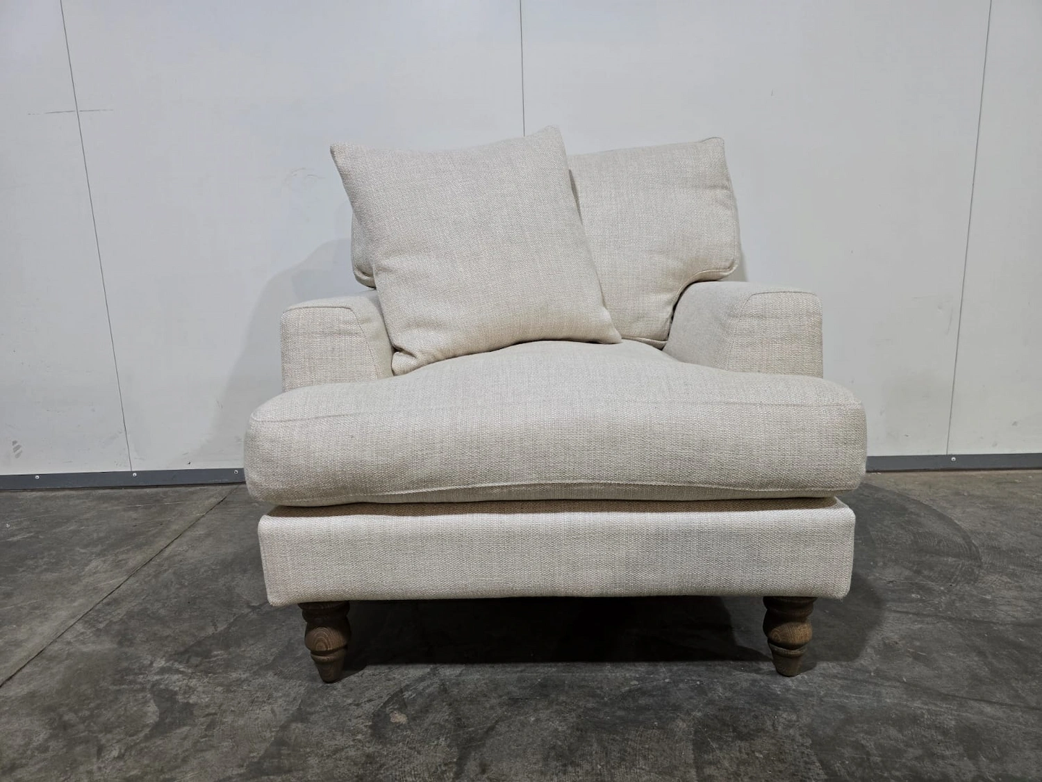 isla armchair in shearling hygge chunky weave