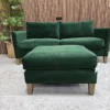 Izzy 2.5 seater in putting green aquaclean Clever Velvet 1