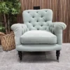 Poppy buttoned back armchair in sage smart velvet