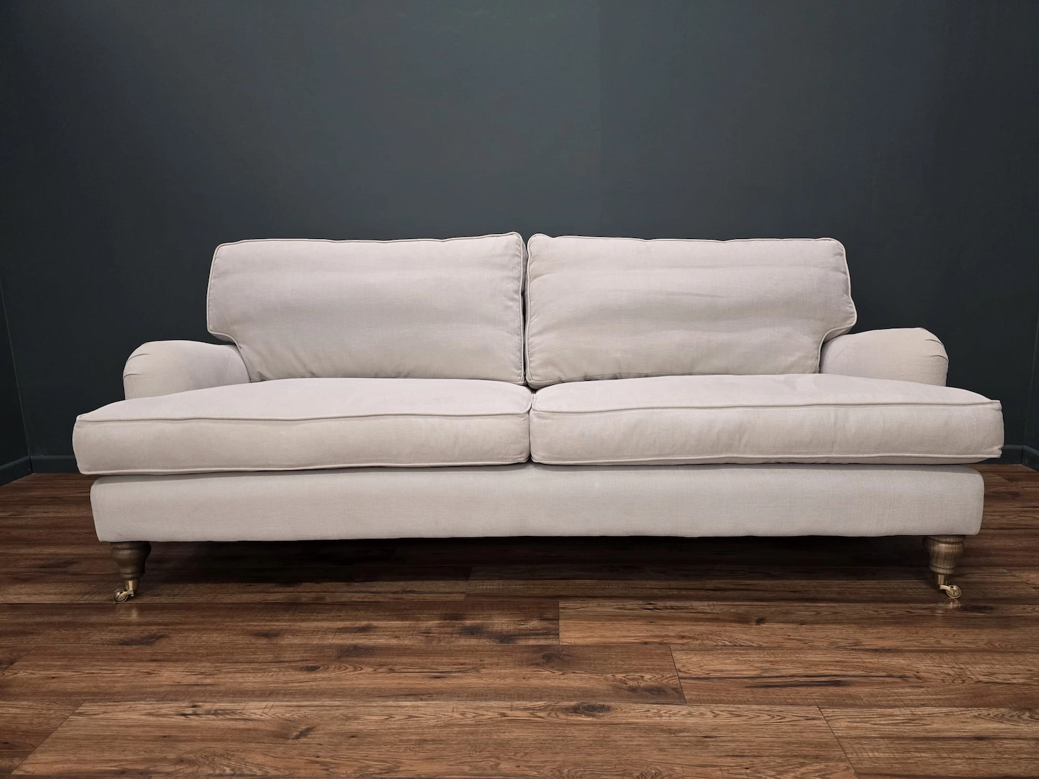 Bluebell 3 seater sofa in taupe brushed linen cotton