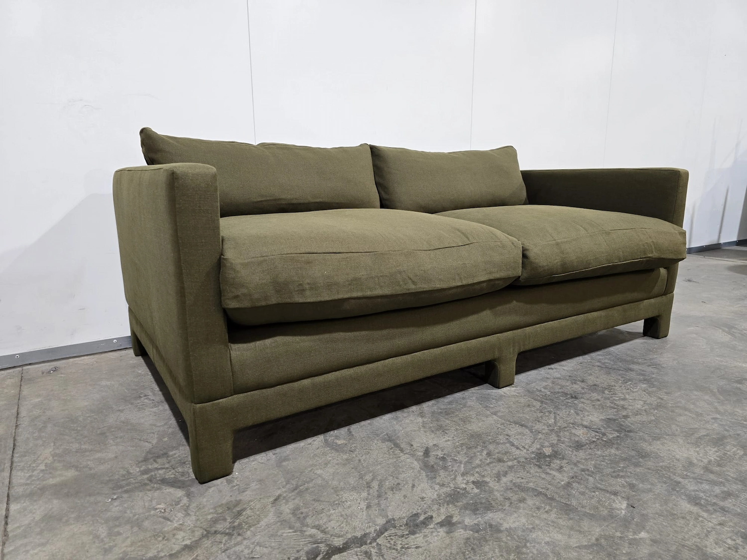 Soho home ashford petit sofa in olive linen 2