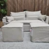 anders 2 seater sofa and two footstools in stoneware easy cotton