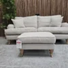 bluebell 2.5 seater sofa and footstool in taupe brushed linen cotton