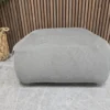 carmel square footstool in grey speckled chenille