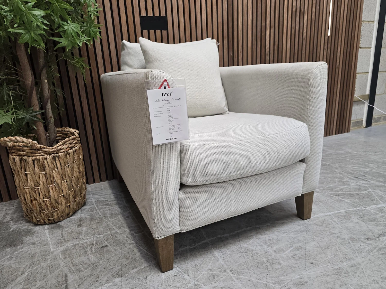 izzy armchair in pumice house basket weave 2 izzy armchair in pumice house basket weave from the left side