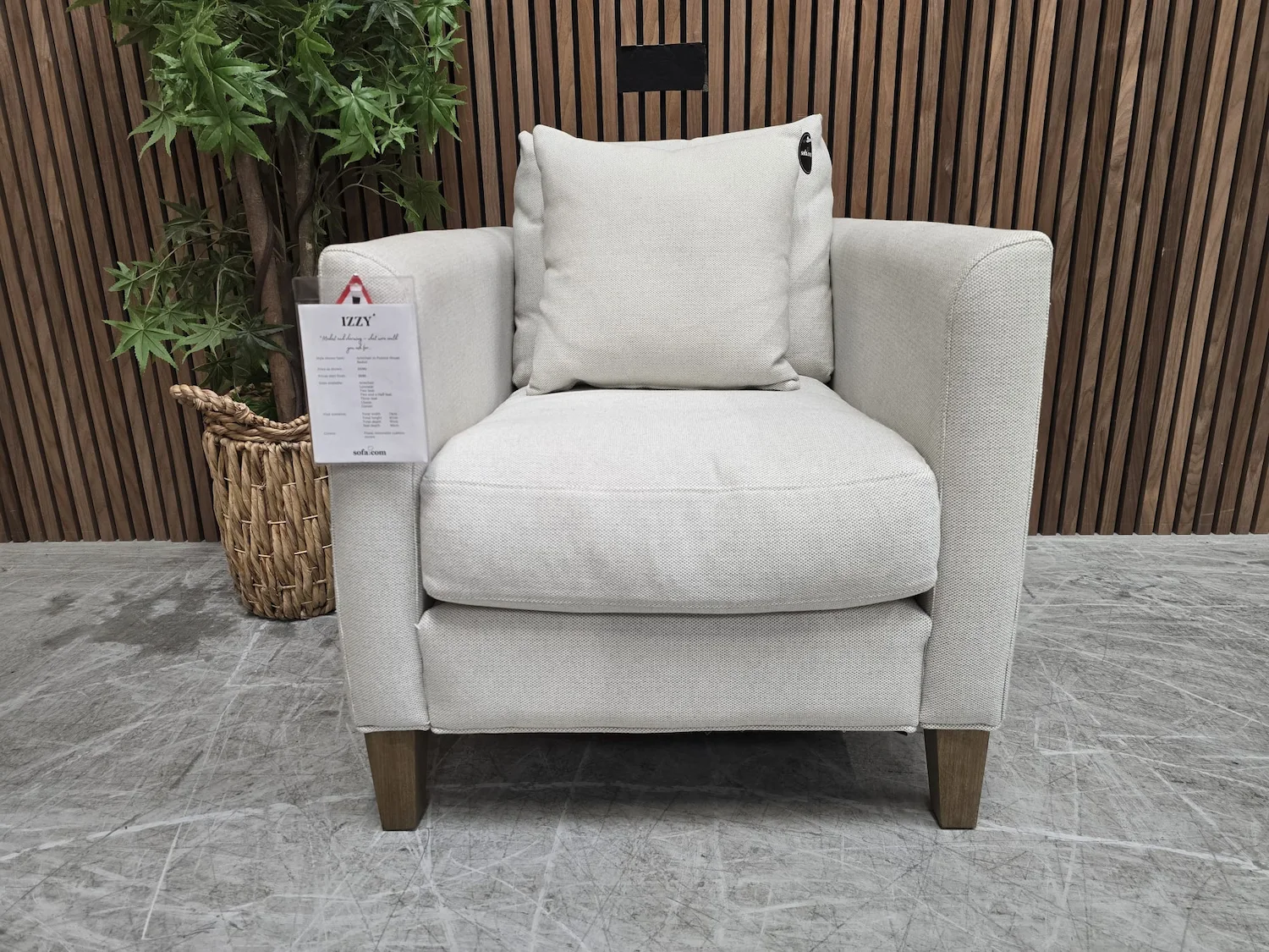 izzy armchair in pumice house basket weave