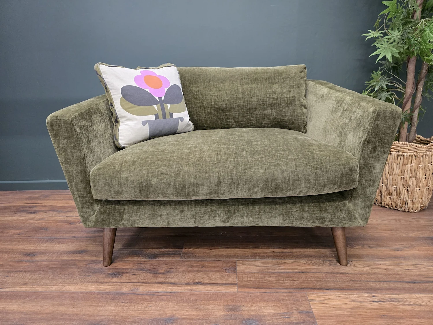 orla kiely dorsey loveseat in moss derry