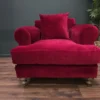 teddy armchair in claret cotton matt velvet